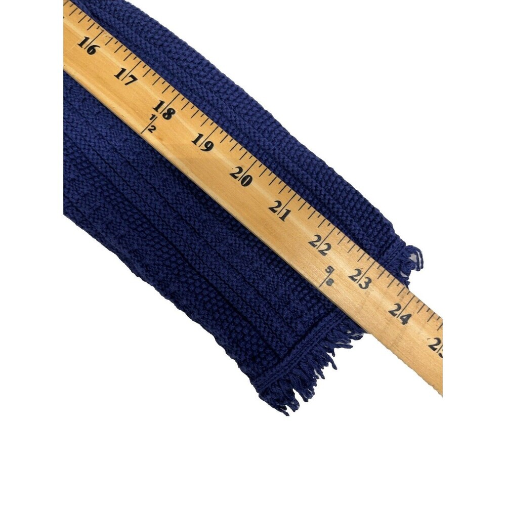 Alashan Cotton Cashmere Cardigan Small Sapphire Blue Fringe Boho Hook Eye - Picture 11 of 13